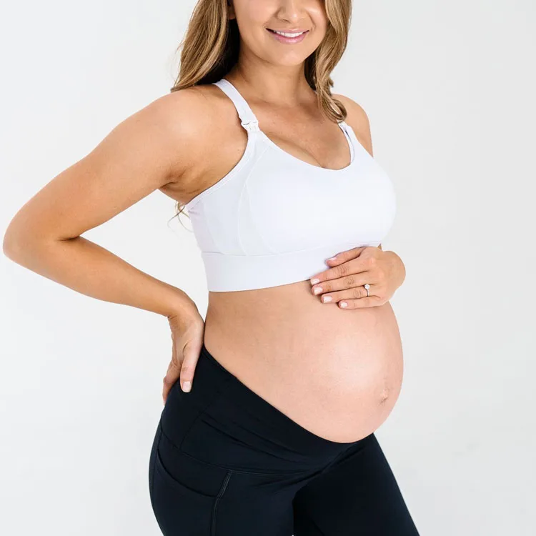 
Womens pregnancy nursing cothing hands free premium pumping maternity bra strap clips wireless sports bra 