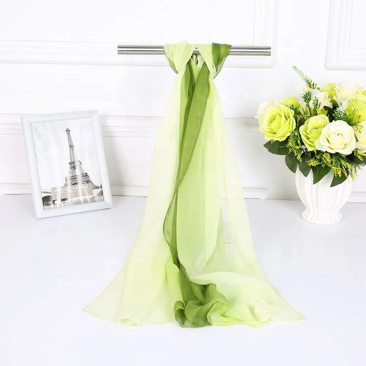 2021ladies gradient color silk georgette transition color tulle scarf shape training square dance dance gauze scarf