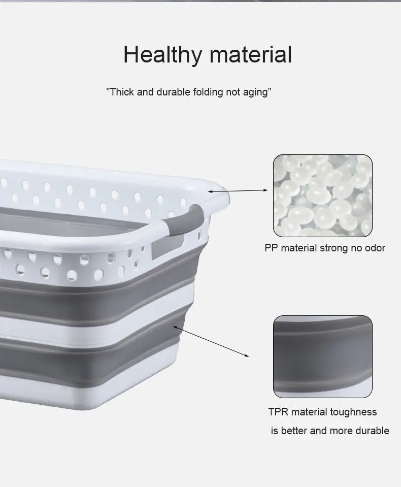 Collapsible Foldable Storage Plastic folding Laundry Basket Large capacity for Kid Adult Dirty clothes with handle