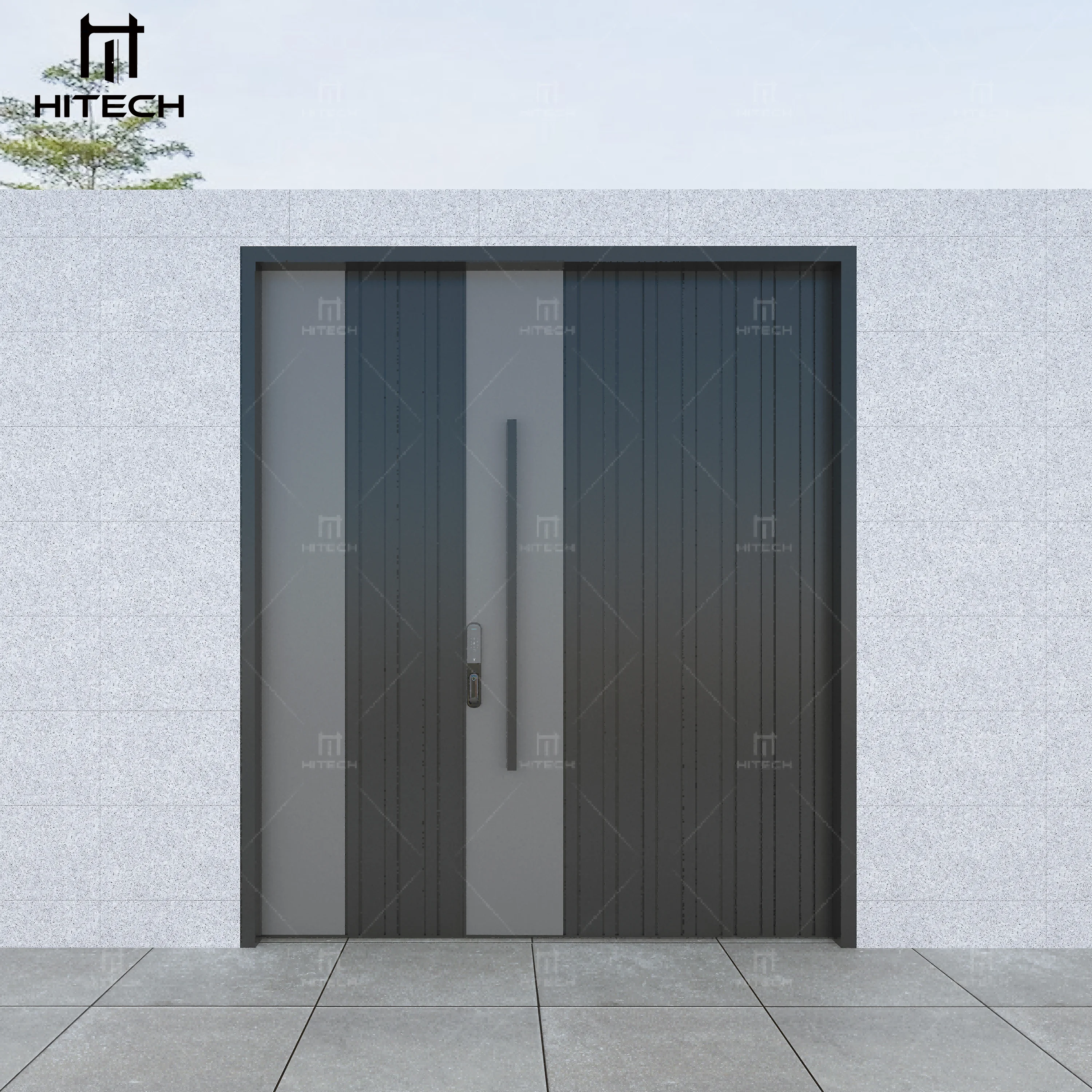 Hitech American exterior stainless steel entrance double door modern double front doors for hotel school house