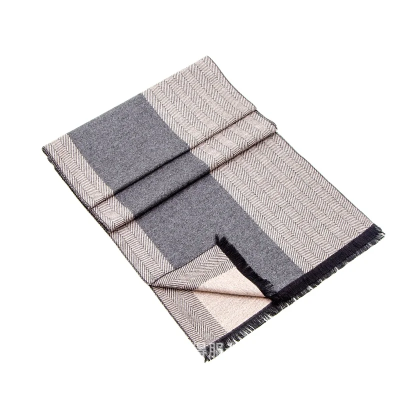 Wholesale Custom Plaid Luxury Designer Soft Mens Pashmina Winter Warm Shawl Pashmina Cashmere Scarves for Mens Gift