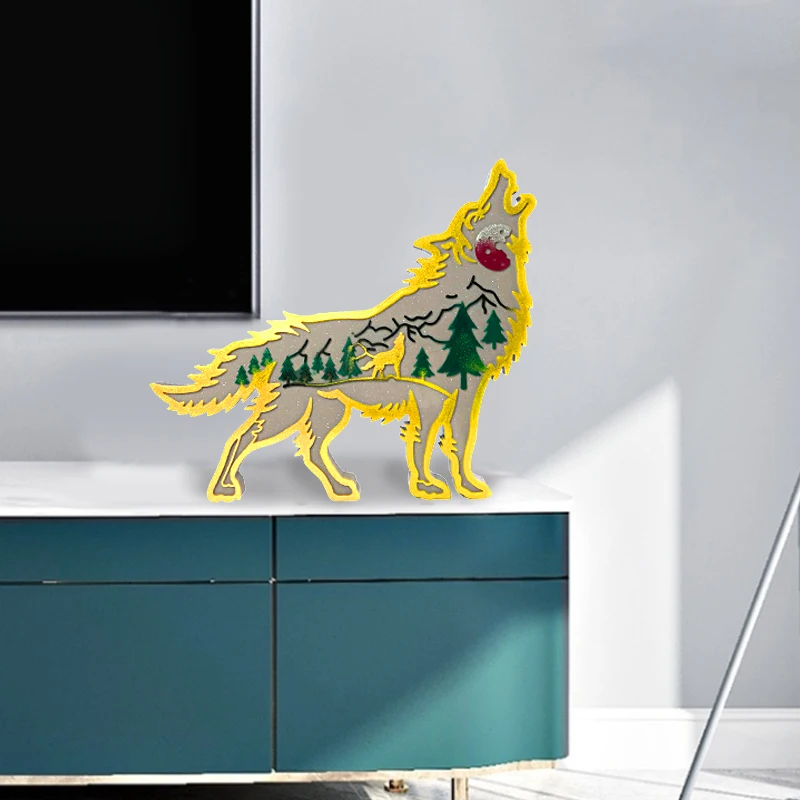 5879 Animal collection Elk brown bear horse forest Wolf elephant ornaments silicone mold home decoration resin mold