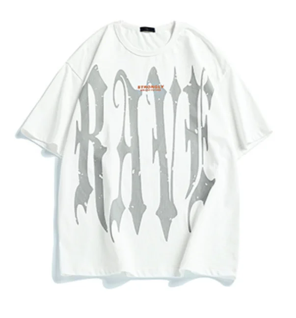 Hot sale T Shirt Black White Color 100% Cotton Hip Hop T Shirt Letter Print Unisex Off Shoulder Loose T-shirt
