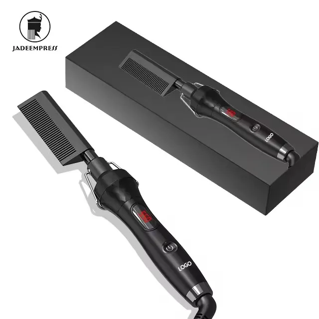 High Quality  500 Degrees Ceramic LCD Hot Comb Professional Heating Electrical Hair Straightening Comb