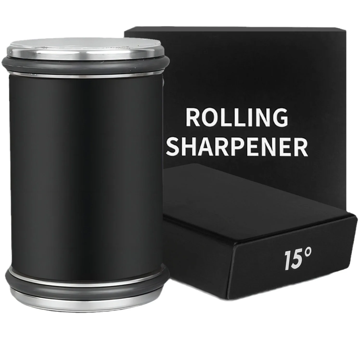 Laser Logo 15 & 20 Degree Magnetic Angle Rolling Knife Sharpener Kit Diamond & Ceramic Discs for Home Kitchen Metal Type