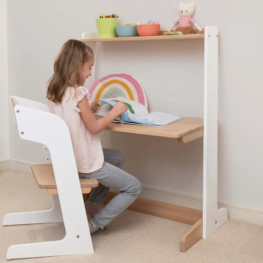 Boori Wooden Children Ergonomics Study Furniture Toddler Reading Kids Table And Chair Set