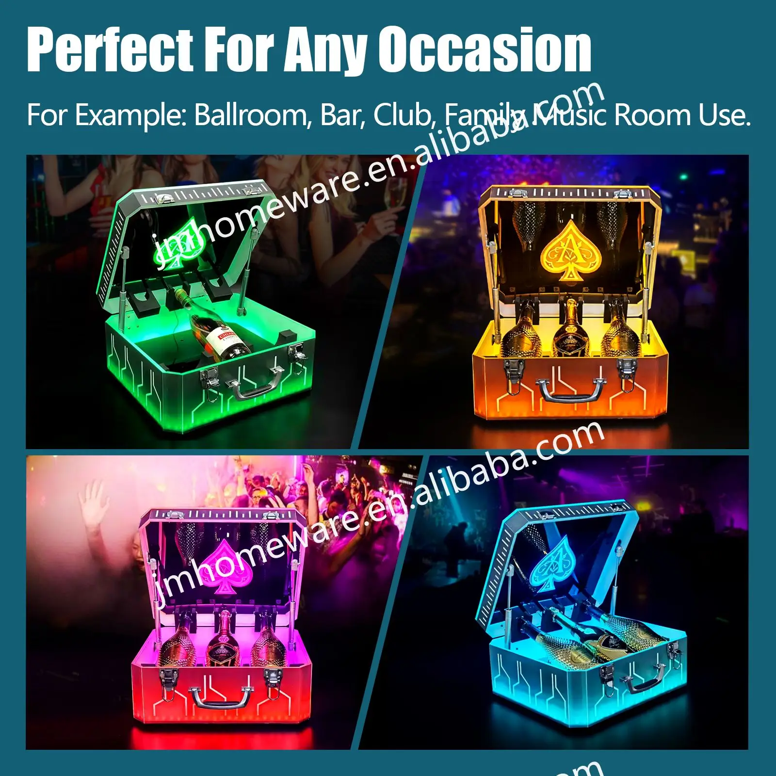 Led Flashing Light Three Led Bottle Presenter For Night Club Water Bottle Case Holder Champagne Bottle Display Case