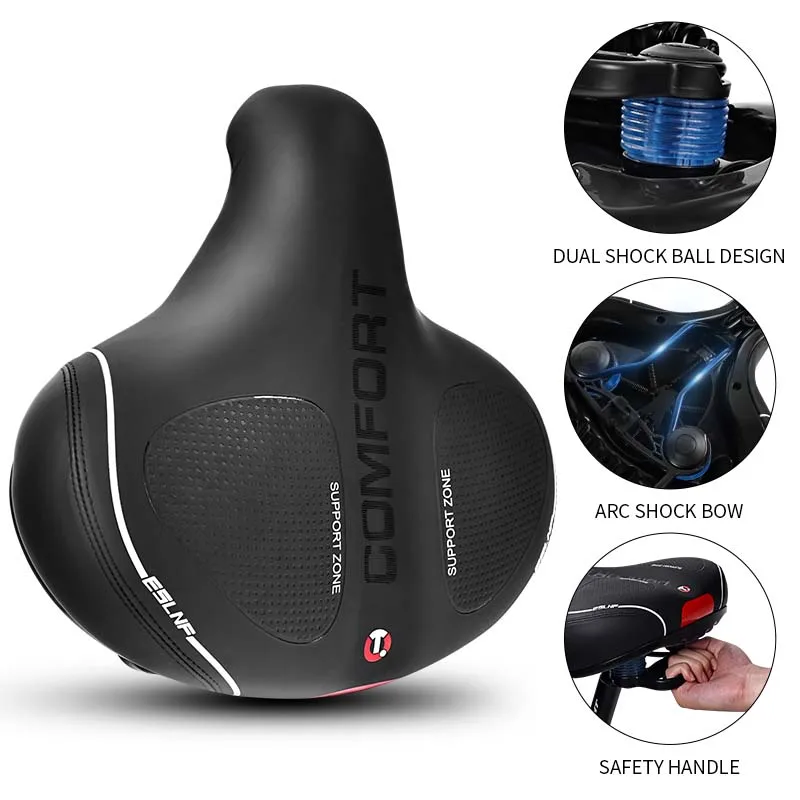 Large 27*26cm Bike Seat Cushion Shock Absorption Anti Slip Cycling Mountain Extra Wide Soft Padded Bicycle Saddle
