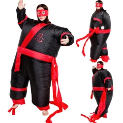 Adults people Polyester ninja inflatable costume blow up suit funny cosplay game suit blow up suit with mini fan