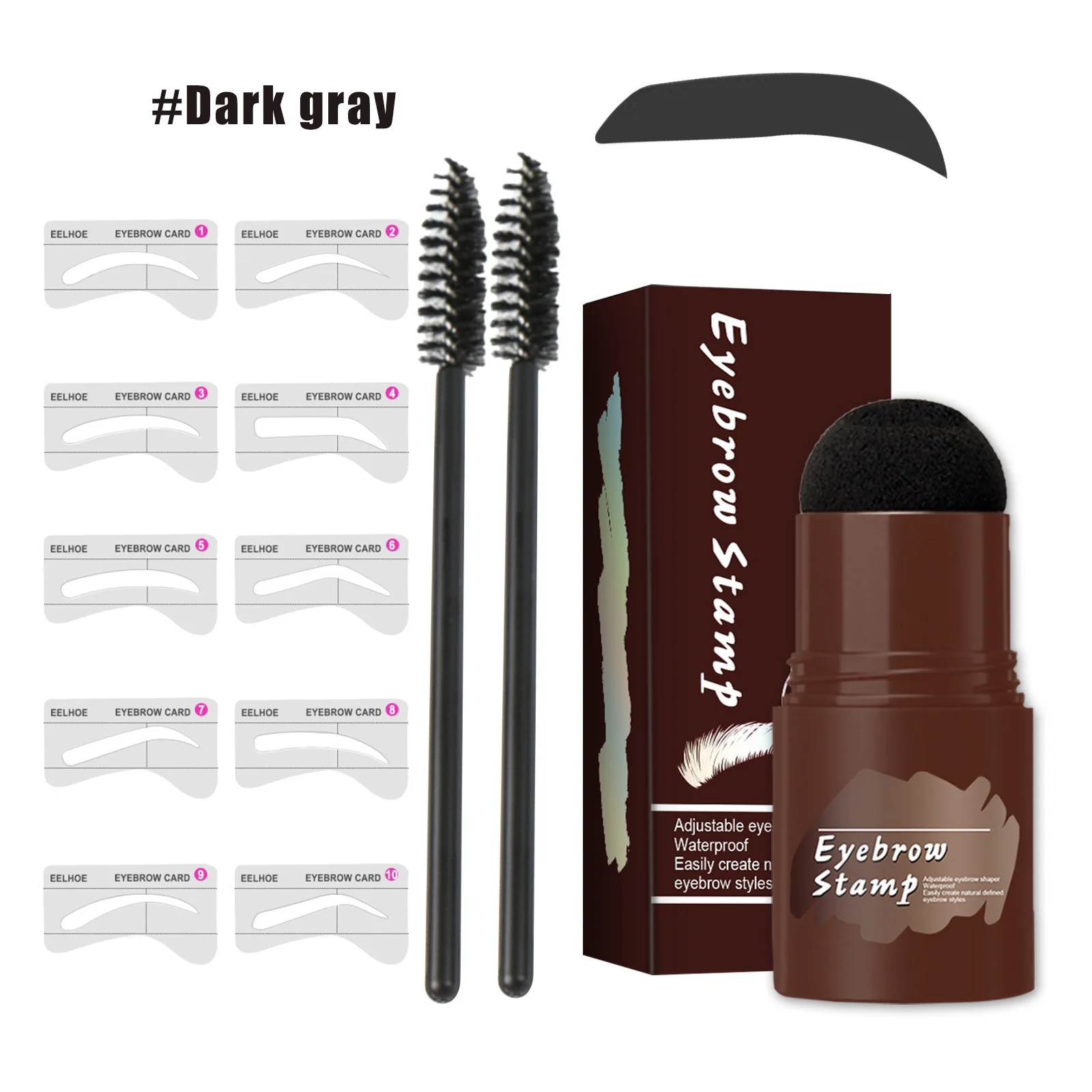 Perfect Eyebrow Stamp Stencil Kit Eye Brow Stencil Stamp Kit Waterproof Long Lasting Eyebrow Enhancers Brow Powder Stamp
