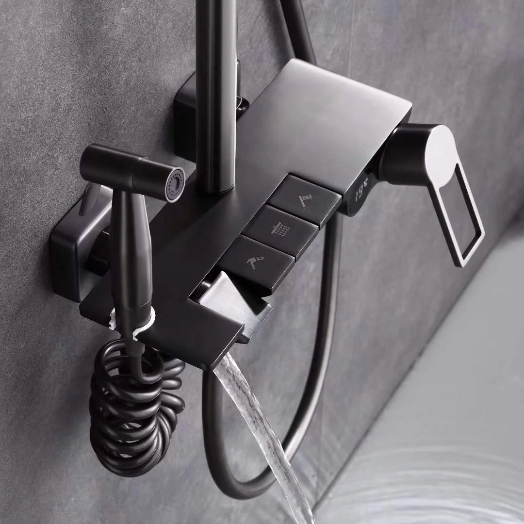 Пианино кнопка для душа струйный душ с распылителем Shattaf, душевая установка, графический дизайн, роскошная современная круглая ванная комната