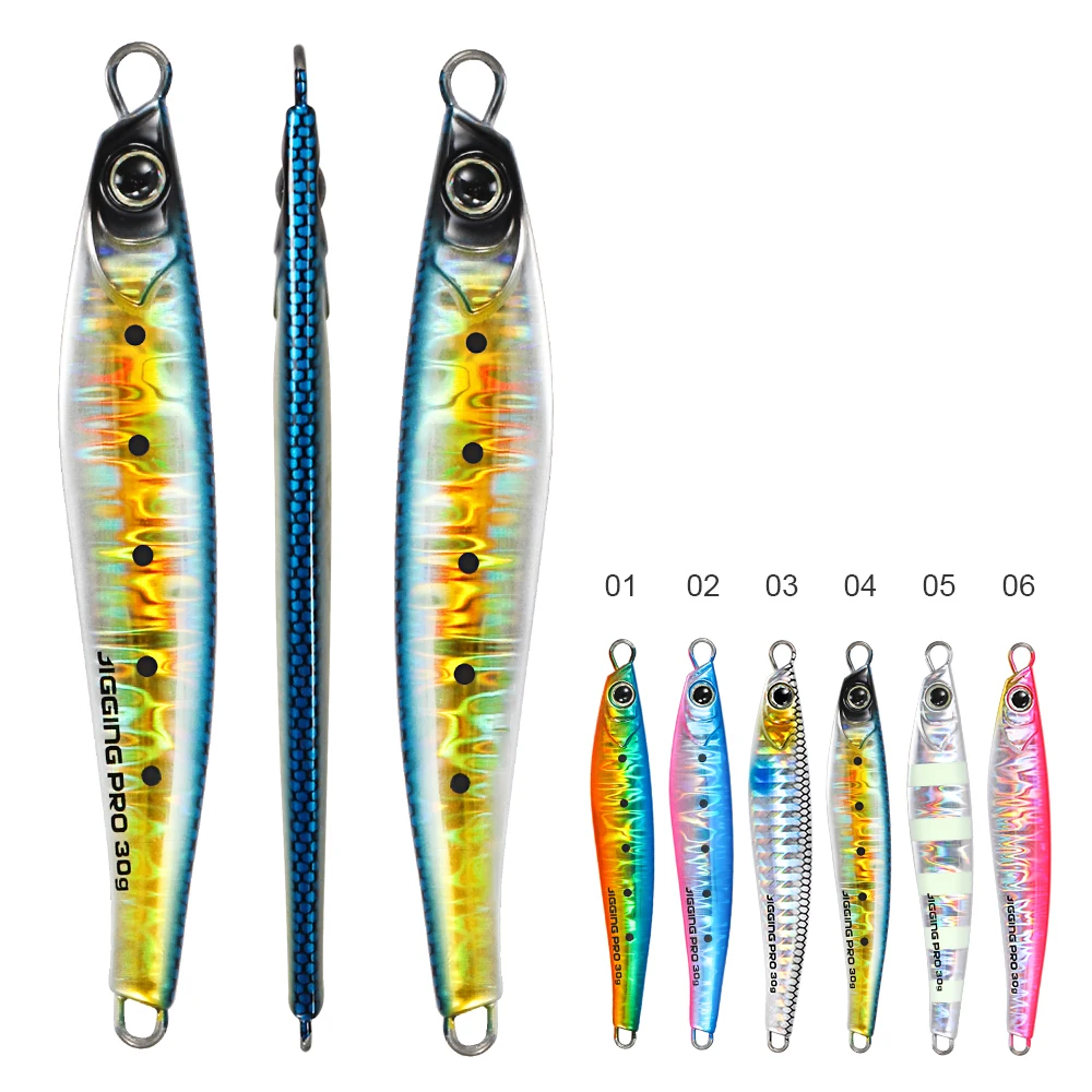 Jigging Pro 20g 30g 40g 60g Super Hard Metal Slow Pitch Jigs Saltwater Fishing Jigging Lure