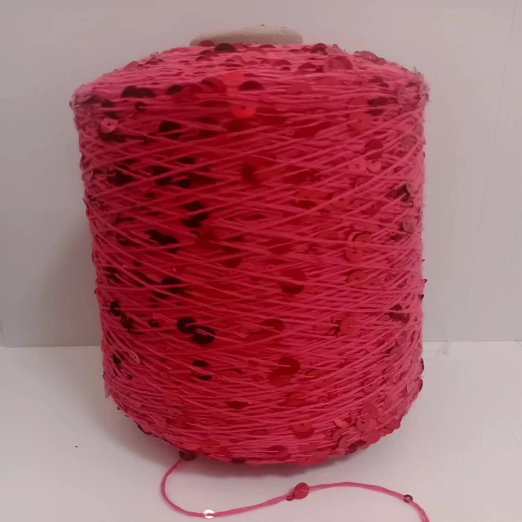 100% polyester 150 D 3 MM sequin beads yarn shiny bright fancy yarn for knitting