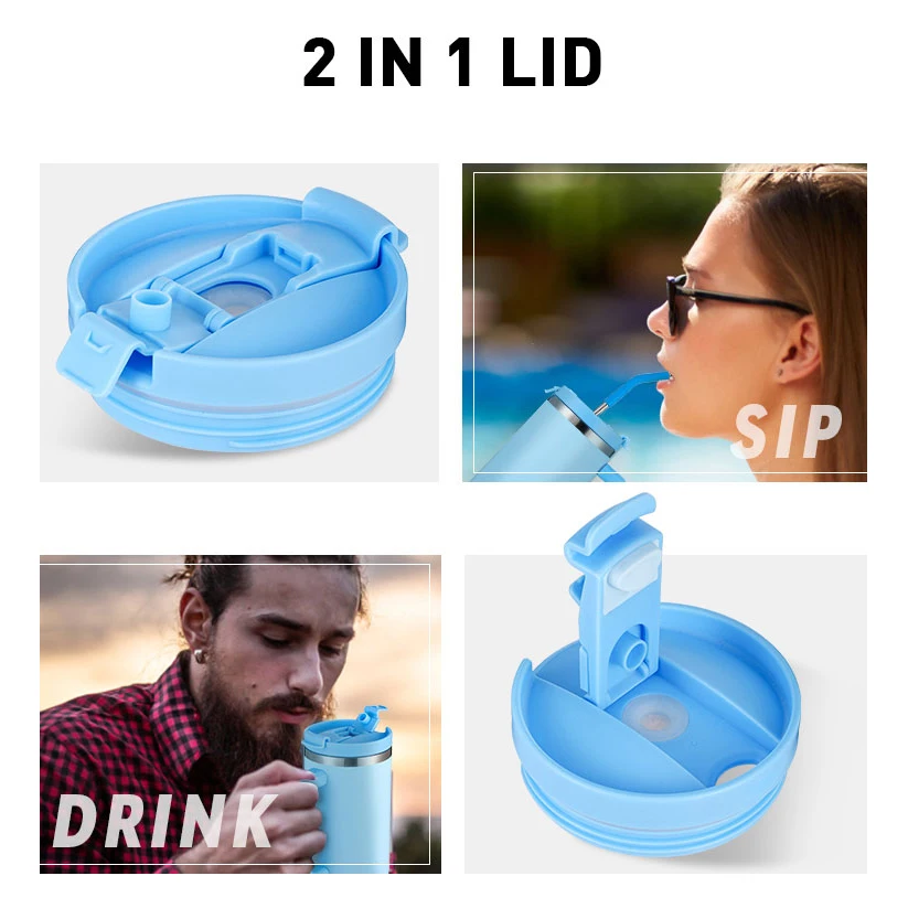 Everich Wholesale double wall insulated stainless steel travel coffee mug tumbler with paracord handle 30oz40oz tumbler