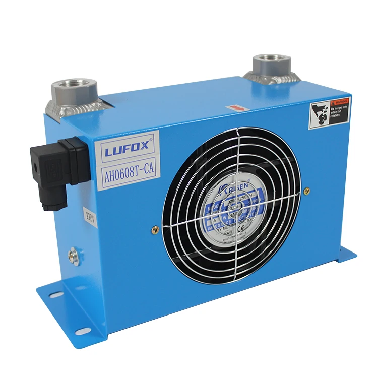 AH0608T-CA Mechanical Hydraulic Oil Radiator Fan Air To Water Plate Fin Heat Exchanger