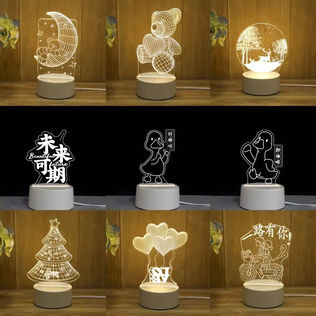 3D светодиодное фото на заказ ночник новый креативный аниме лампапаровый акриловый Настольный Рождественский светильник