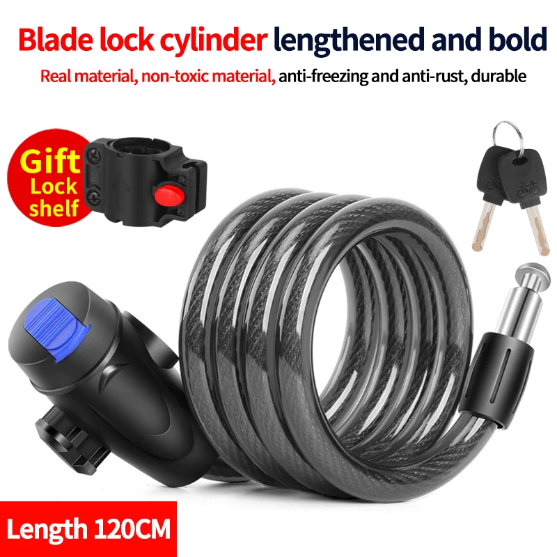 Xunting 1.0/1.2/1.5M High Security Bike Cable Lock Fashionable Bicycle Wire Foldable Lock Road Mountain Bike Cycling Safety Key