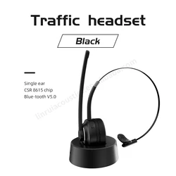 Comfortable wireless with microphone business noise cancelling BT V5.0 headset office mono headset call center  traffic headset