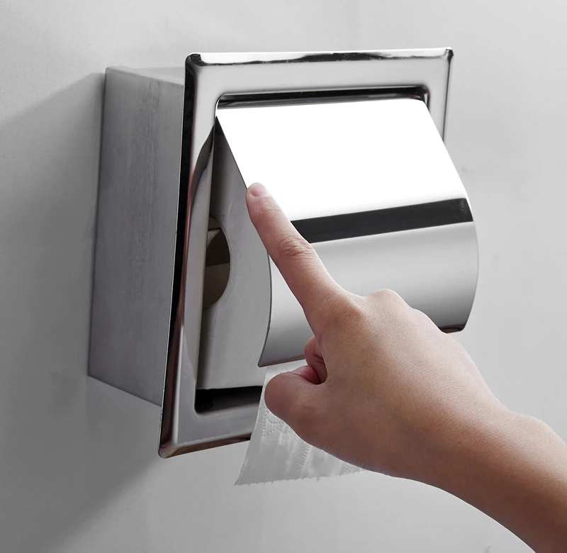 HF Commercial Washroom Stainless Steel Built-in Recessed Toilet Paper Towel Dispenser Holder