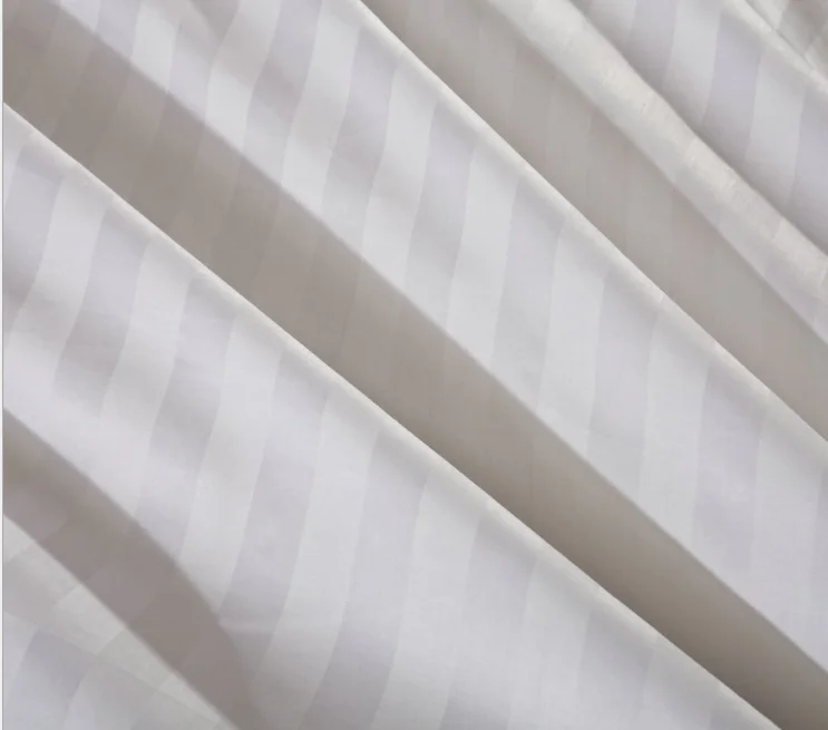Dubai Hotel 300T Satten Stripe 100% Cotton Hotel Bed Cover Fabric Hotel Bed Sheet 100-150cm Per Roll