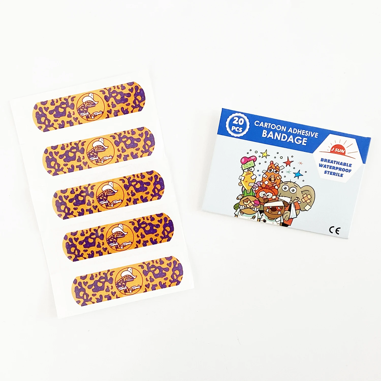 custom printed band aid Cartoon PE regular shape wound plaster oem plaster wound dressing