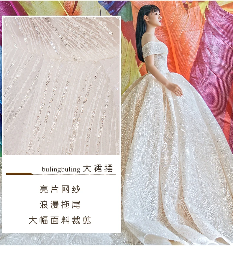 Guangzhou Auyan 2024 Long Train Wedding Dress Long Sleeve Mid-waist Fishtail White Shoulder Lace Evening Gown