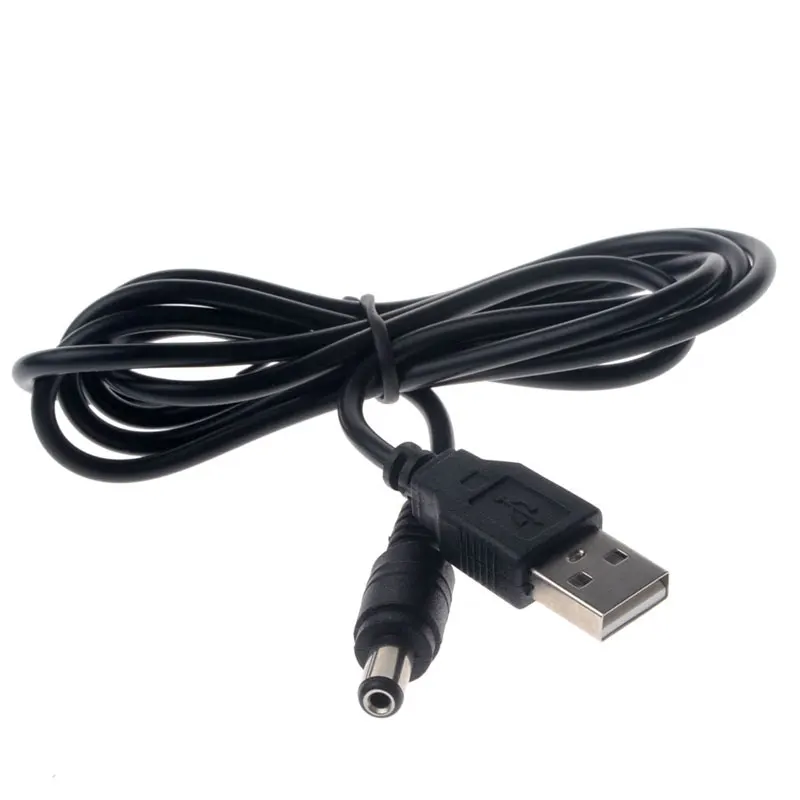 USB порт переменного тока в постоянный 5,5*2,1 мм 5V DC бочоночного разъема соединитель сетевого кабеля длиной 1 м