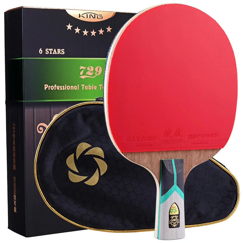 
 cheap price pimples in ITTF approved rubber 729 friendship king gold 6 star table tennis pingpong racket paddle bat  