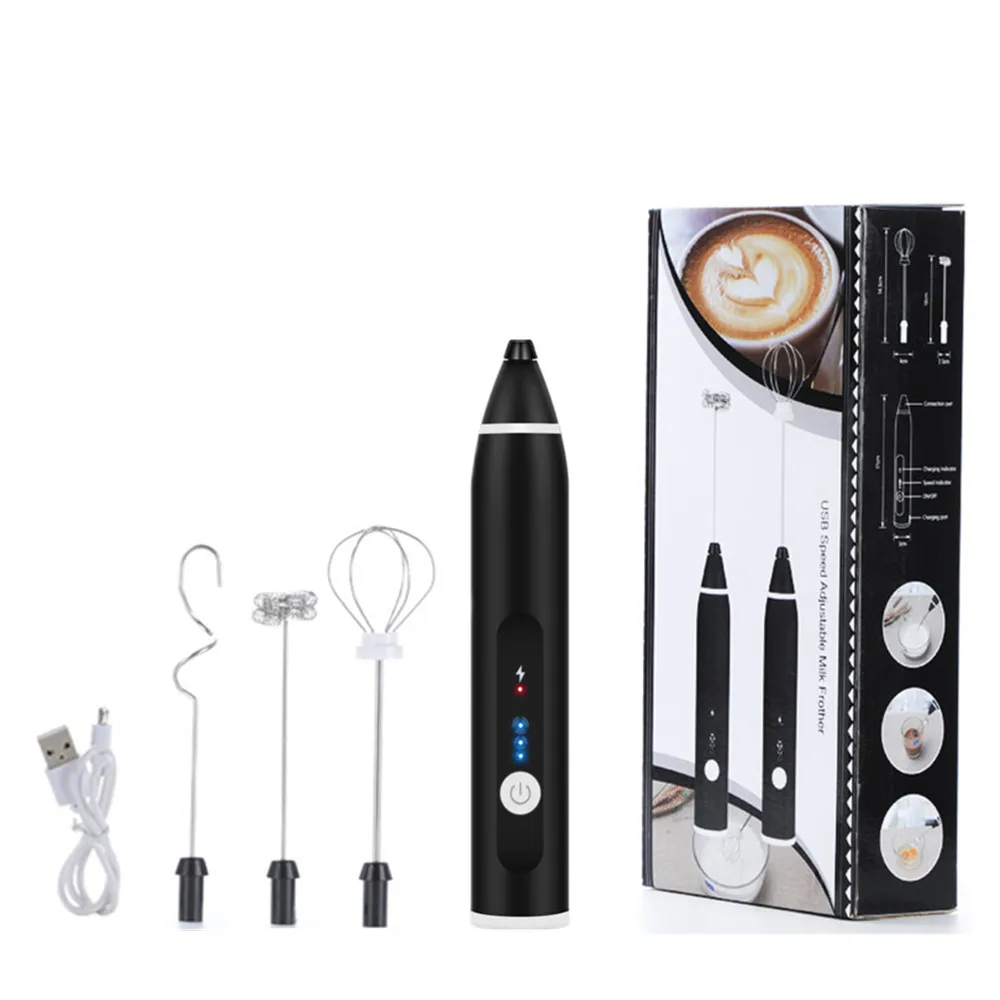 Electric Handheld Milk Frother Blender USB Rechargeable For Coffee Cappuccino