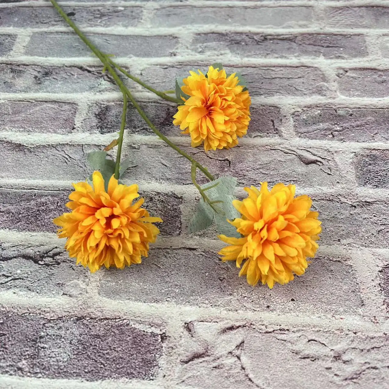 Simulated flower 3-head chrysanthemum onion balls bouquet chamomile living room hotel restaurant decorations