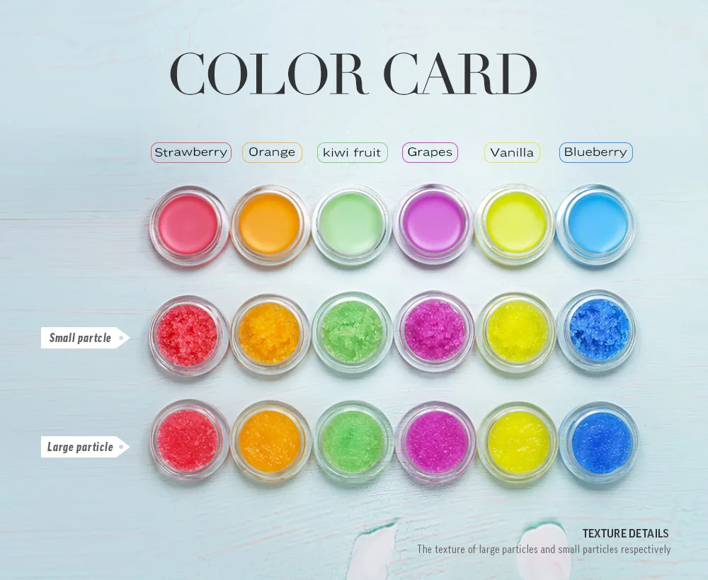 Private Label 2 in 1 Moisturizing Lip Balm Lip Scrub Fruit Scent Exfoliating Little Large Particle Lip Scrub