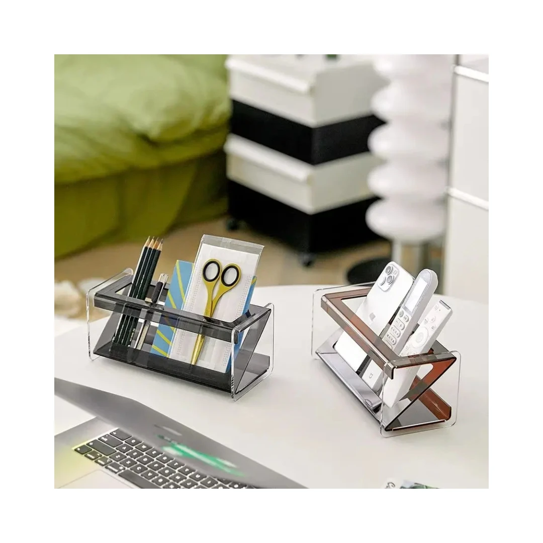 New Arrival Acrylic Remote Control Holder Durable Acrylic Remote Control Storage Box Rack for Christmas Gift