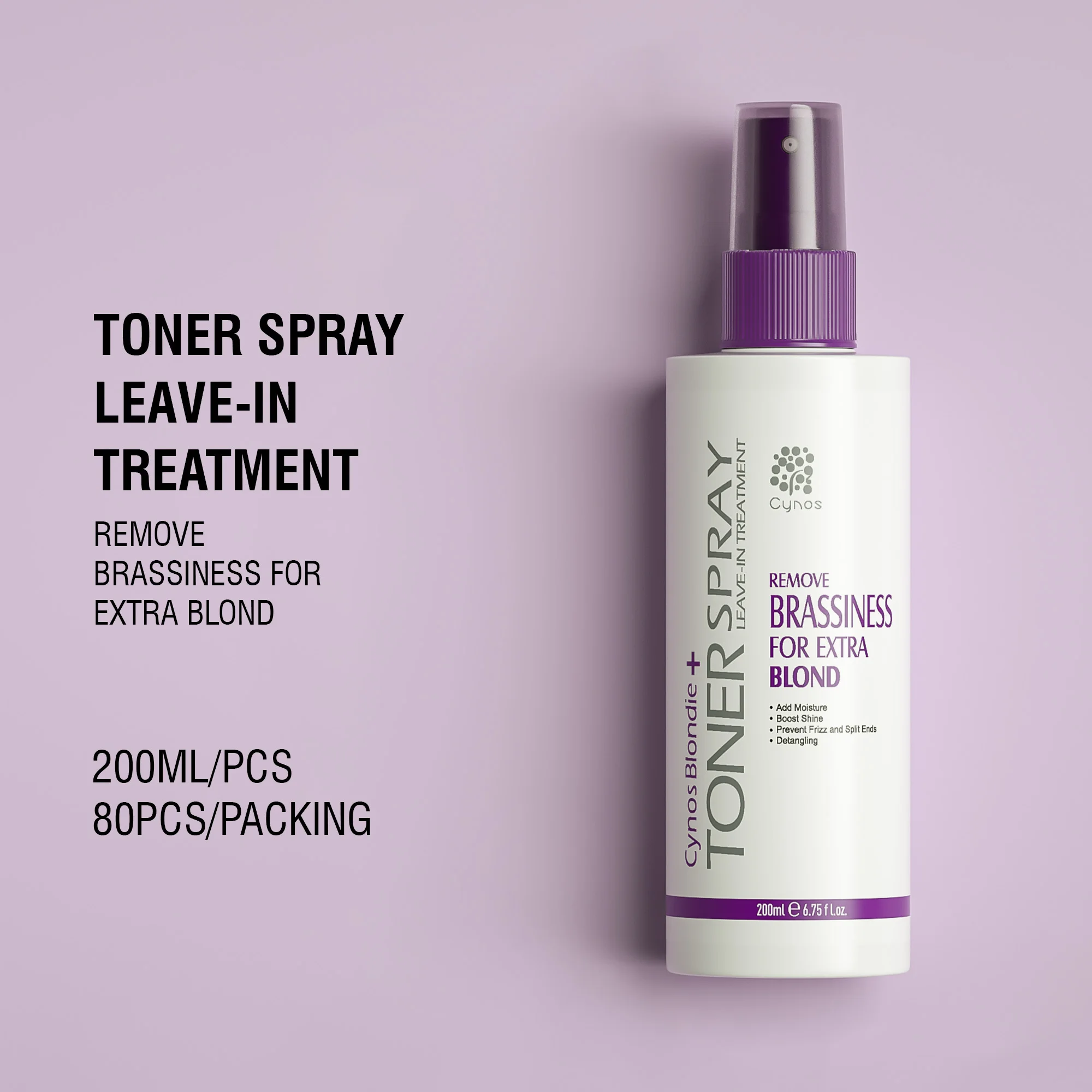 Salon Quality Purple Spray for Blonde Hair Anti- Brassy Toner No Yellow Leave in Treatment Private Label Mist