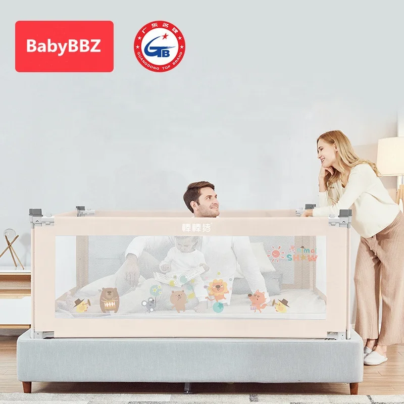 
Toddlers Safety Bed Rail 59 71 79 Inches Vertical Lift Children Bed Guard with NBR Foam BabyBBZ 