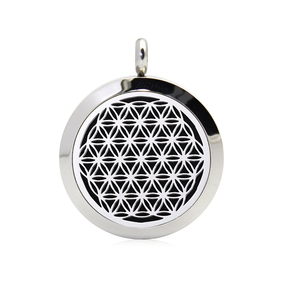 25mm Magnetic Perfume Aromatherapy Locket fit Necklace 316L Stainless Steel Essential Oil Diffuser Locket Pendant