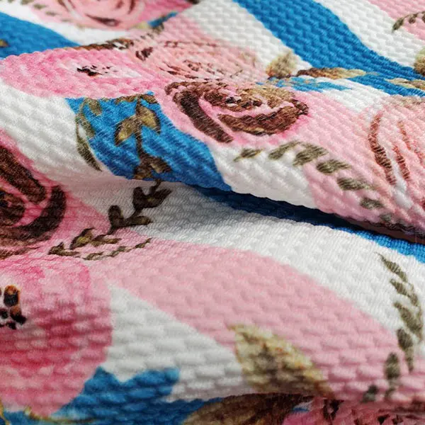 
No moq digital printed polyester print liverpool knitting bullet fabric for kids bowknot 