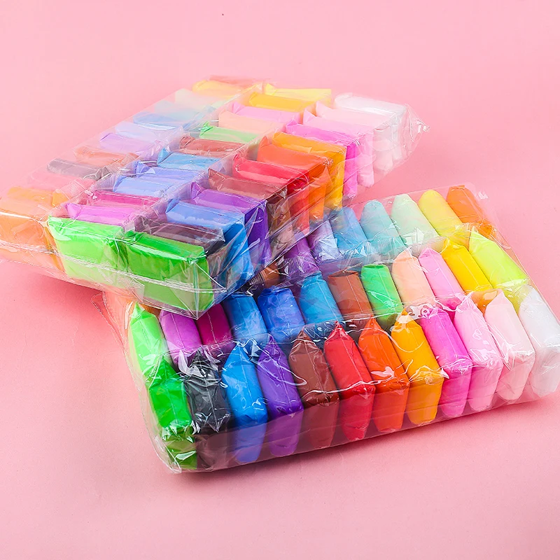 12 Color Super Clay Set Children Toys Plasticine Modeling Soft Polymer Clay Kit DIY Ultra Light Air Dry Foam Clay for Kids