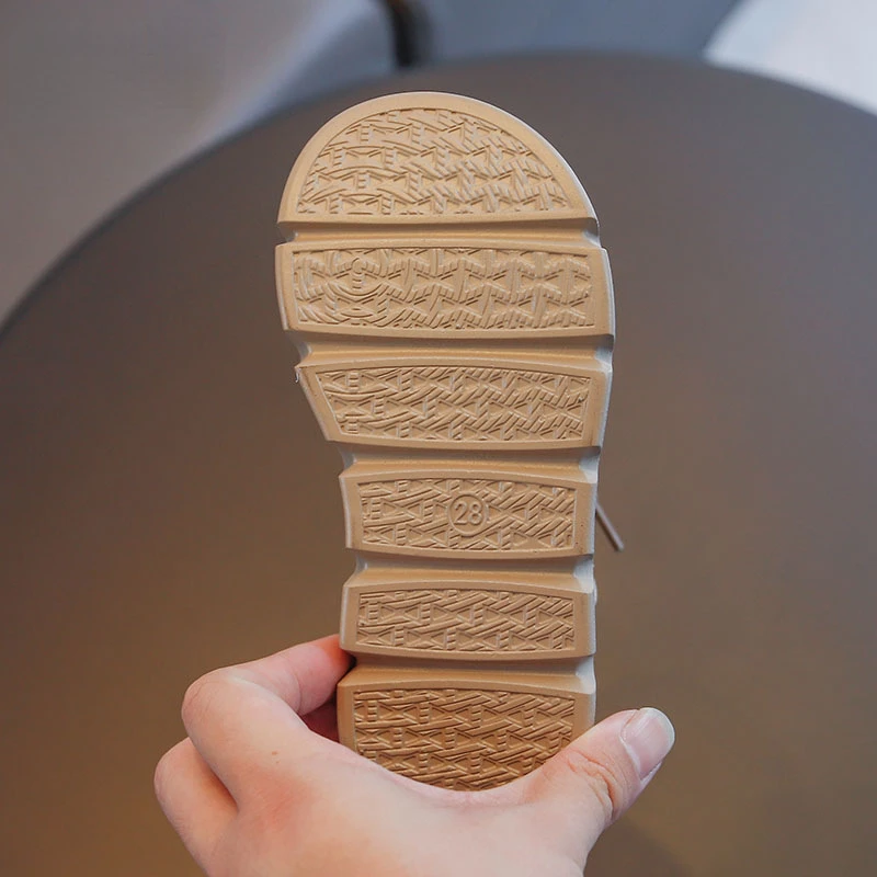 Kids Martin Boots For Girls Casual Shoes Spring Autumn Fashion Ankle Boots Versatile ZIP Leather Shoes Non-Slip Chic Booties