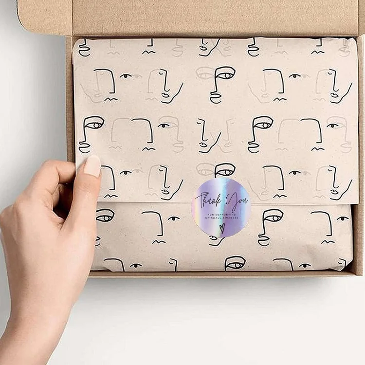 Custom cosmetic Logo Sticker waterproof Self Adhesive Vinyl Roll bottle packaging Label custom Brown kraft paper stickers