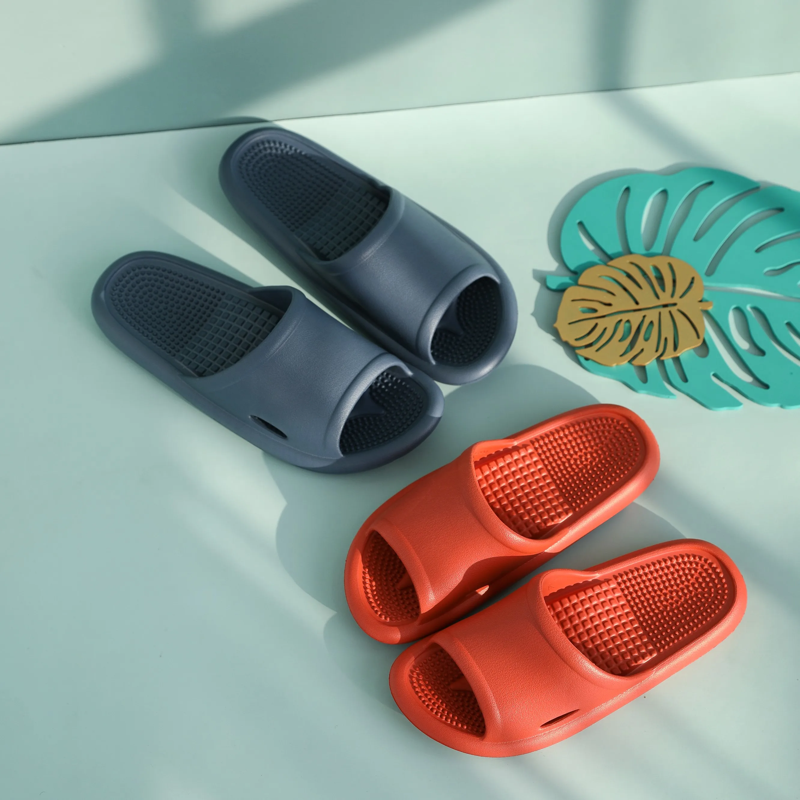 Soft EVA Indoor Bathroom blank Plain summer slippers customized color slide beach water anti slide slippers