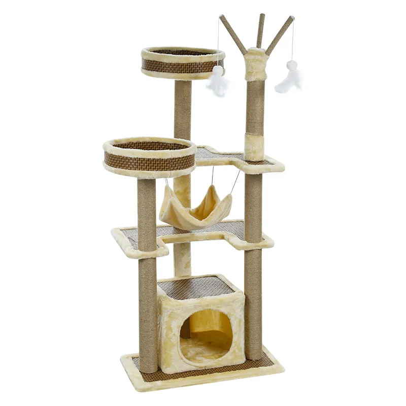 
Morecute Pet Tree Short Plush High Quality Big Pet Condo House Dark Grey Cat Scratcher Tree 
