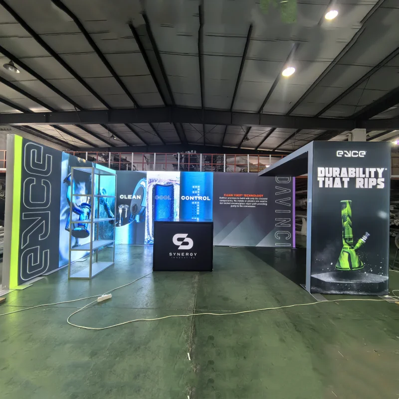 Выставочный баннер 3x6 Натяжная ткань алюминиевый выставочный стенд дизайн лайтбокс с выставочными полками оборудование для выставок