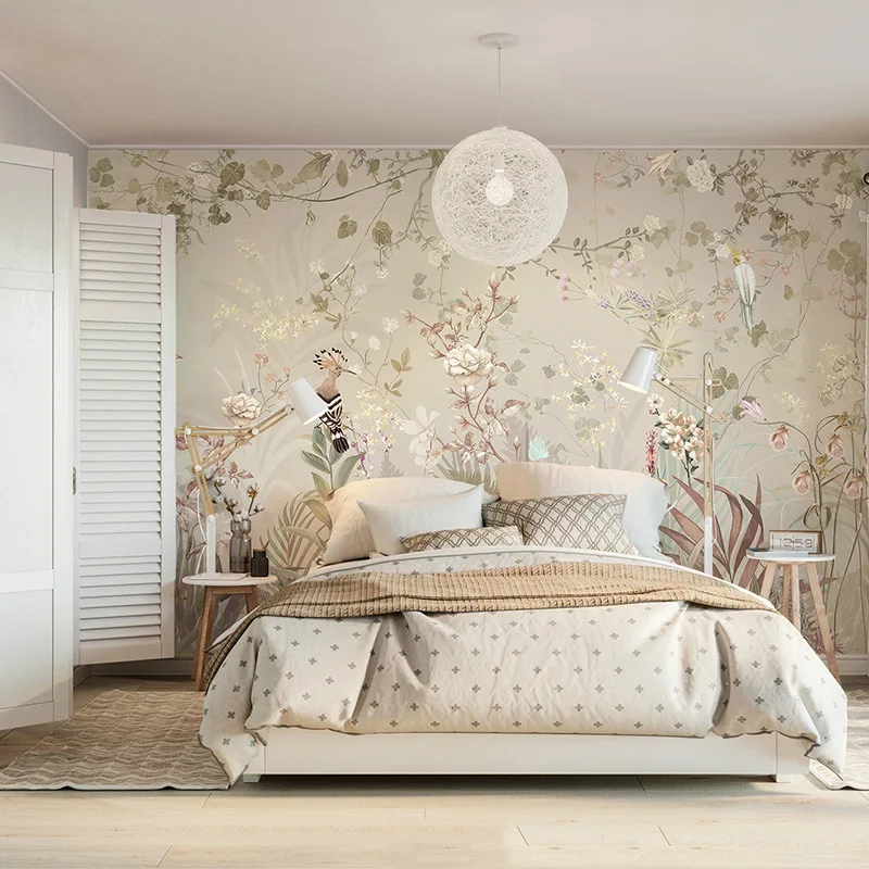 Custom 3D Floral & Natural Scenery Wallpaper Luxury Waterproof Fabric Wall Mural for Bedroom & Living Room Home Decoration