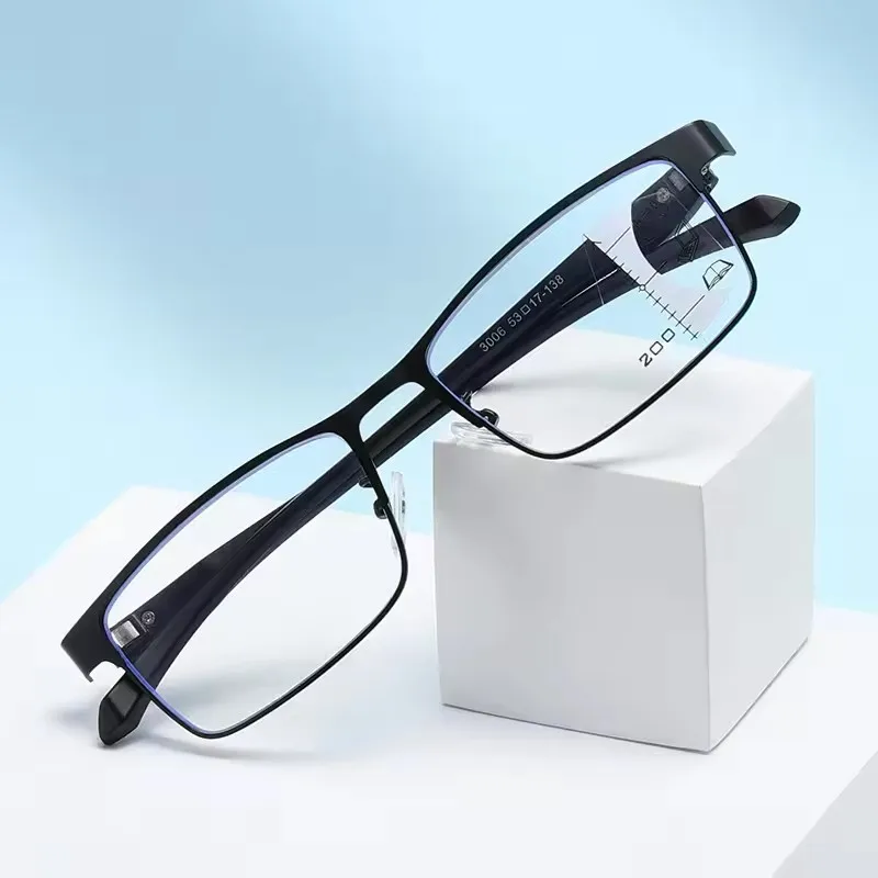Trend Business Progressive Multifocal Reading Glasses Men Women Vintage Presbyopia Eyewear Retro Half Frame Far Sight Eyeglasses