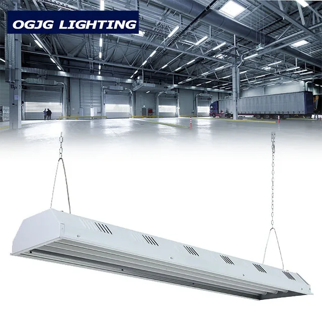120lm/w 100w 150w 200w Industrial warehouse highbay lighting fixture anti-glare linear LED high bay light for factory