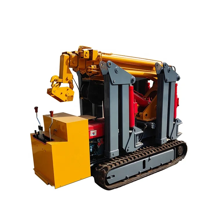360 degree rotation foldable mini mobile spider crane 2 ton 5 ton 3 ton for construction works