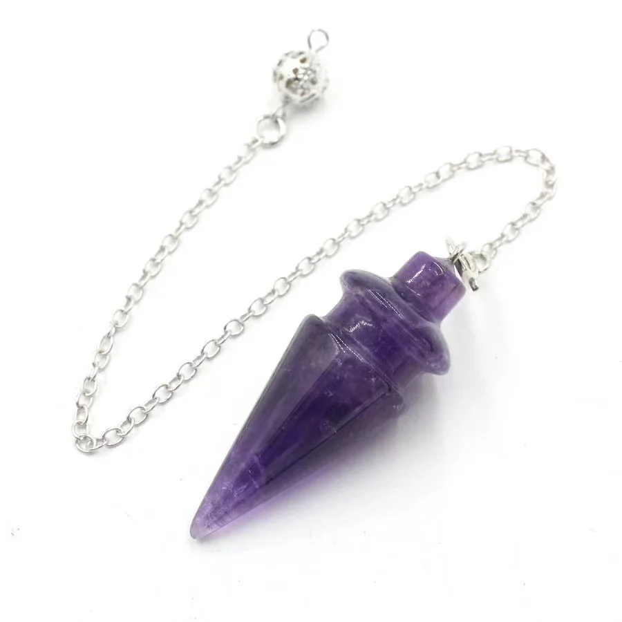 Wholesale Natural Stone Reiki Meditation Healing Clear Quartz Healing Crystals Divinatory Pendulum for Dowsing Reading PD073