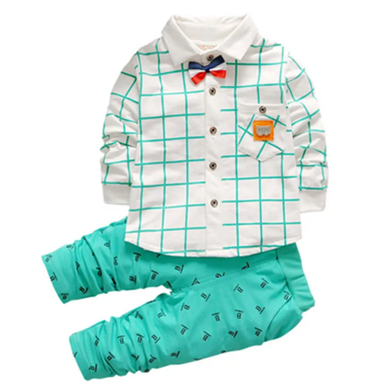 Spring knit cotton infant boy clothes boutique outfits newborn baby clothing sets wholesale baby boy clothes suit