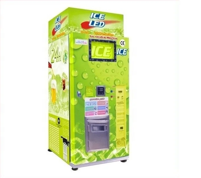
cube vending machine ice and water dispenser with auto bagging system 