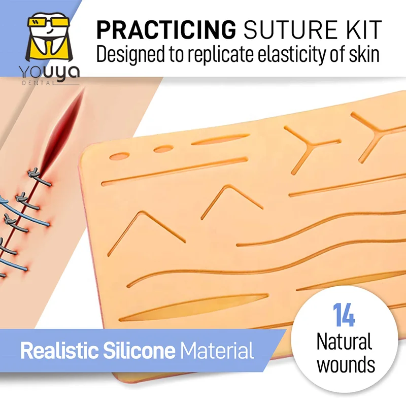 Suture Simulator Suturing Practice Skin Model Surgical Silicone Suture Training Kit